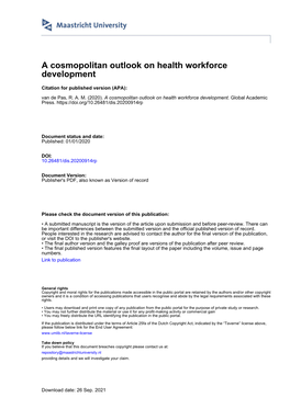 A Cosmopolitan Outlook on Health Workforce Development