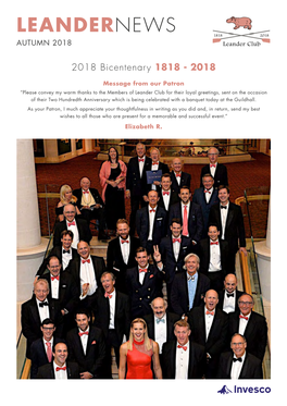 LEANDERNEWS the Official Newsletter of Leander Club Is Published Twice Yearly, in Late Spring and Autumn