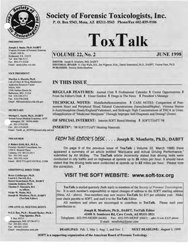 Toxtalk Virginia Division Offorensic Sciences 1 North 14 Th St