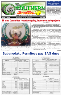 Subangdaku Permitees Pay SAG Dues (Source: Provincial Treasurer’S Office, List Taken February 25, 2015)