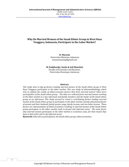 57 Why Do Married Women of the Sasak Ethnic Group in West Nusa