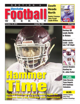 Football Jake Fuzak W E E K L Y Leads Billies October 14, 2015 Issue No