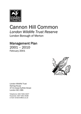 Cannon Hill Common London Wildlife Trust Reserve London Borough of Merton