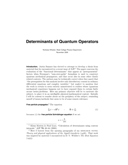 Determinants of Quantum Operators