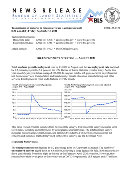 The Employment Situation-August 2021