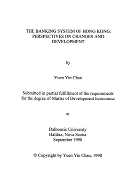 The Banking System of Hong Kong: Perspectives on Changes and Development
