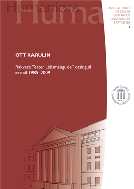 OTT KARULIN Rakvere Teater „Täismängude” Otsinguil