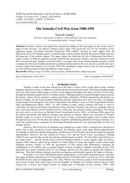 The Somalia Civil-War from 1988-1991
