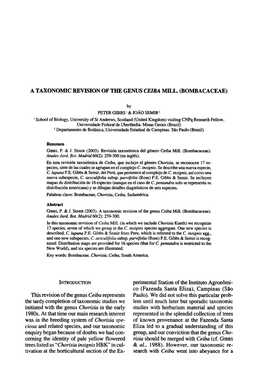 A Taxonomic Revision of the Genus Ceiba Mill