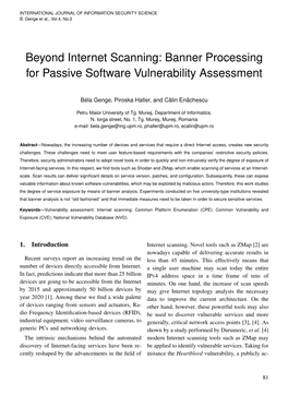 Banner Processing for Passive Software Vulnerability Assessment