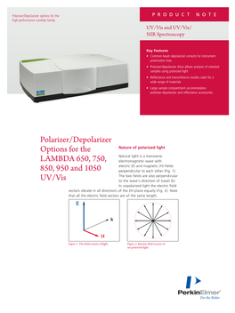 Polarizer/Depolarizer Options for the LAMBDA 650, 750, 850, 950 And