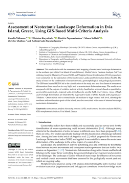 Assessment of Neotectonic Landscape Deformation in Evia Island, Greece, Using GIS-Based Multi-Criteria Analysis