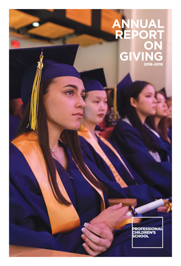 ANNUAL REPORT on GIVING 2018–2019 HEAD of SCHOOL James Dawson