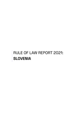 Rule of Law Slovenia 2021