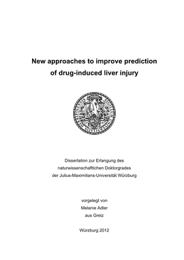 New Approaches to Improve Prediction of Drug-Induced Liver Injury