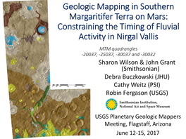 Geologic Mapping in Southern Margaritifer Terra on Mars