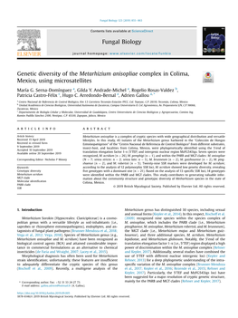 Genetic Diversity of the Metarhizium Anisopliae Complex in Colima, Mexico, Using Microsatellites