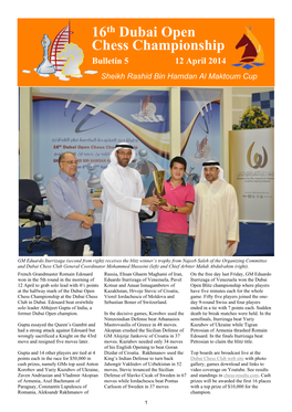 16Th Dubai Open Chess Championship Bulletin 5 12 April 2014 Sheikh Rashid Bin Hamdan Al Maktoum Cup