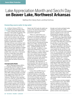 Lake Appreciation Month and Secchi Day on Beaver Lake, Northwest Arkansas