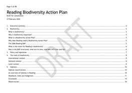 Reading Biodiversity Action Plan Draft for Consultation 27 February 2020