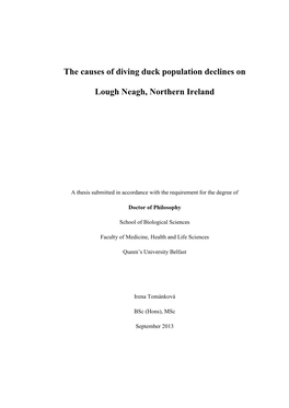 The Causes of Diving Duck Population Declines on Lough Neagh, Northern