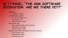 The Arm Software Ecosystem: Are We There Yet?”