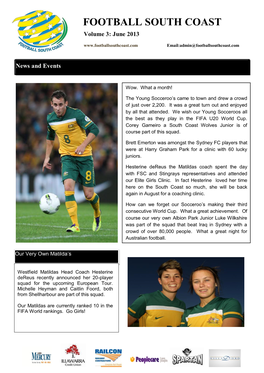 FOOTBALL SOUTH COAST ` Volume 3: June 2013