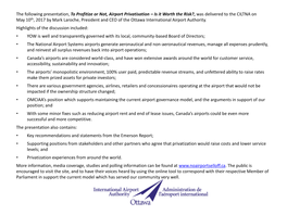 The Following Presentation, to Profitize Or Not, Airport Privatisation