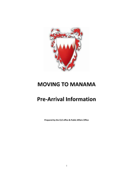 MOVING to MANAMA Pre-Arrival Information
