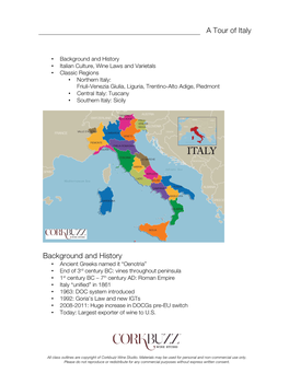 A Tour of Italy Background and History