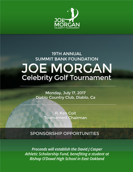 JOE MORGAN Celebrity Golf Tournament