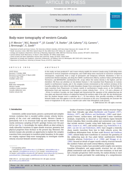 Body-Wave Tomography of Western Canada