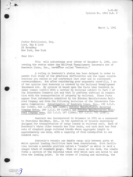 L-41-90 Opinion No. 1941 R.R. 9 March 1, 1941 Parker Mccollester