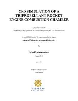 Cfd Simulation of a Tripropellant Rocket Engine Combustion Chamber