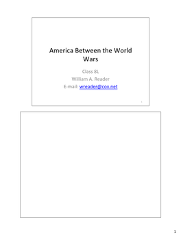 America Between the World Wars