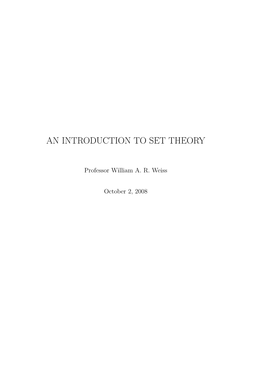 An Introduction to Set Theory