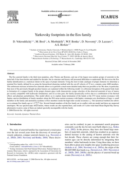 Yarkovsky Footprints in the Eos Family