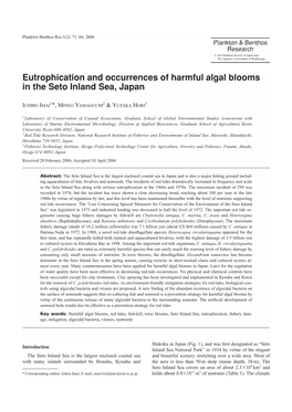 Eutrophication and Occurrences of Harmful Algal Blooms in the Seto Inland Sea, Japan