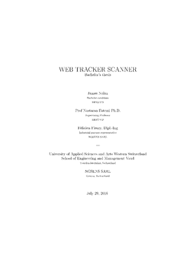 WEB TRACKER SCANNER Bachelor's Thesis