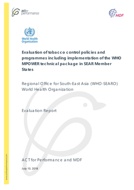 Evaluating the Tobacco Control Policies and MPOWER Package Of