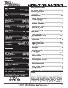 2007-08 Men's Tennis Media Guide.Indd