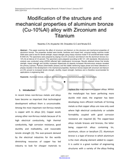 Modification of the Structure and Mechanical Properties of Aluminum Bronze (Cu-10%Al) Alloy with Zirconium and Titanium