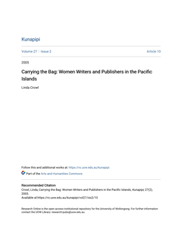 Women Writers and Publishers in the Pacific Islands