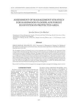 Assessment of Management Strategy for Hardwood Floodplain Forest Ecosystem in Protected Area