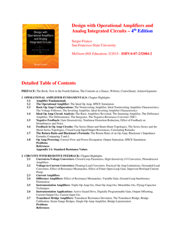 Detailed Table of Contents Design With