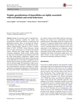 Trophic Specializations of Damselfishes Are Tightly Associated with Reef Habitats and Social Behaviours