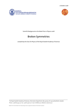 Broken Symmetries