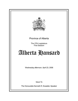 Alberta Hansard