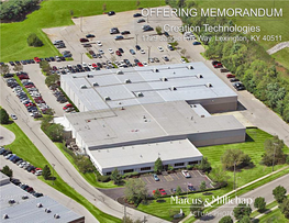 OFFERING MEMORANDUM Creation Technologies 1729 Jaggie Fox Way, Lexington, KY 40511