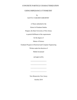Concrete Particle Characterization Using Impedance Cytometry